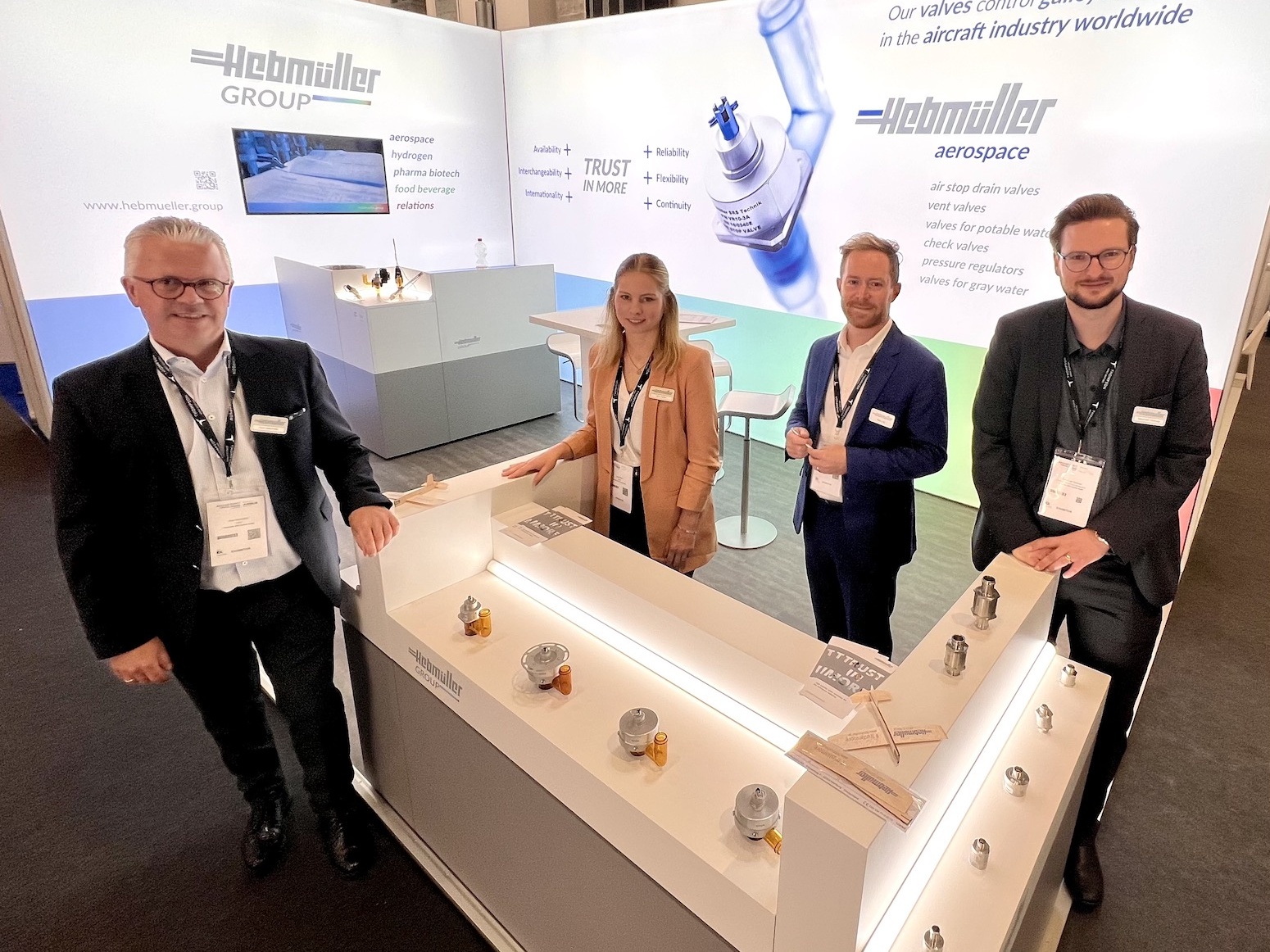 Hebmueller aerospace exhibits at AIX - Aircraft Interiors EXPO 2023